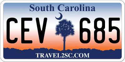 SC license plate CEV685