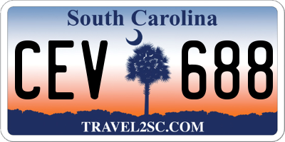 SC license plate CEV688