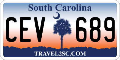 SC license plate CEV689