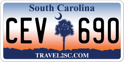SC license plate CEV690