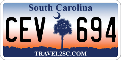 SC license plate CEV694