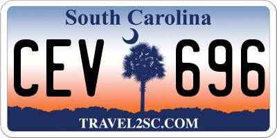 SC license plate CEV696