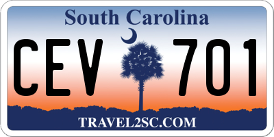 SC license plate CEV701