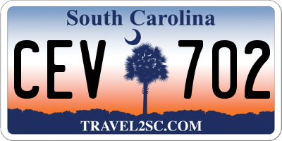 SC license plate CEV702