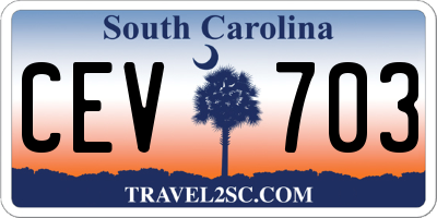 SC license plate CEV703
