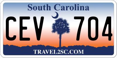 SC license plate CEV704