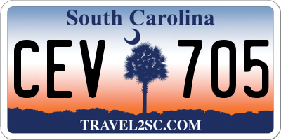 SC license plate CEV705
