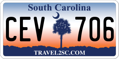 SC license plate CEV706