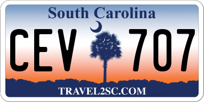 SC license plate CEV707