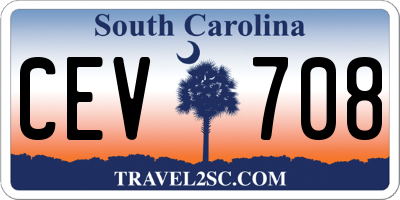 SC license plate CEV708