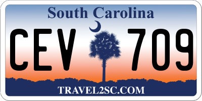 SC license plate CEV709