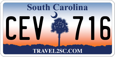 SC license plate CEV716