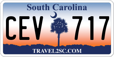 SC license plate CEV717