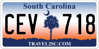 SC license plate CEV718