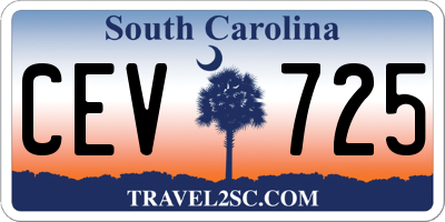 SC license plate CEV725