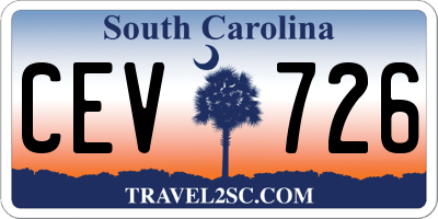 SC license plate CEV726