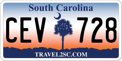 SC license plate CEV728