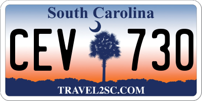 SC license plate CEV730