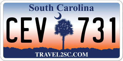 SC license plate CEV731