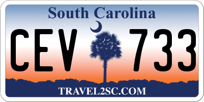 SC license plate CEV733