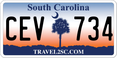 SC license plate CEV734