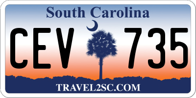 SC license plate CEV735