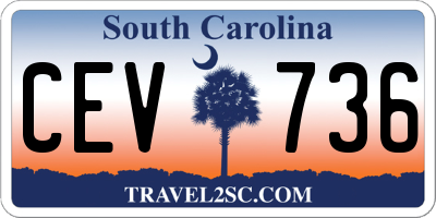 SC license plate CEV736