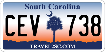 SC license plate CEV738
