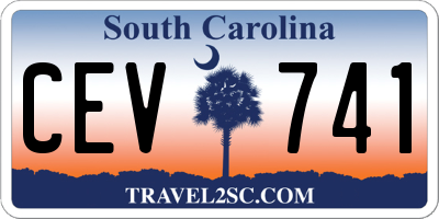 SC license plate CEV741