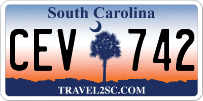 SC license plate CEV742