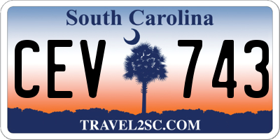 SC license plate CEV743