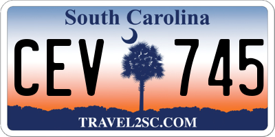 SC license plate CEV745