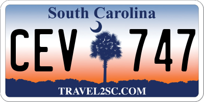 SC license plate CEV747