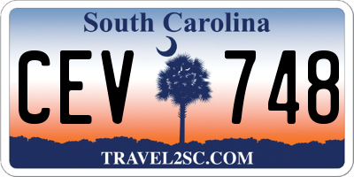 SC license plate CEV748