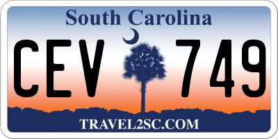SC license plate CEV749