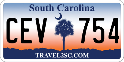 SC license plate CEV754