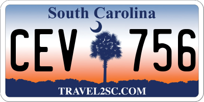 SC license plate CEV756
