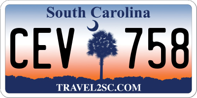SC license plate CEV758