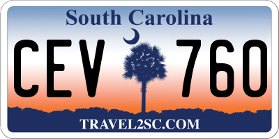 SC license plate CEV760
