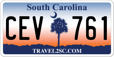SC license plate CEV761