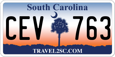 SC license plate CEV763