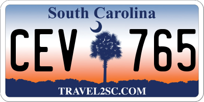 SC license plate CEV765