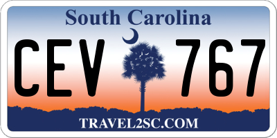 SC license plate CEV767