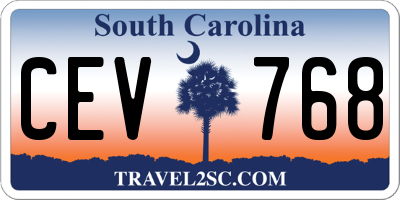 SC license plate CEV768