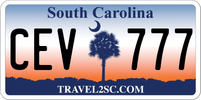 SC license plate CEV777