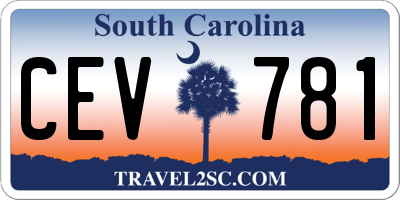 SC license plate CEV781