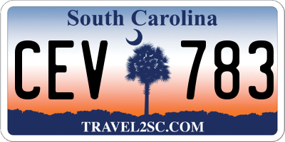 SC license plate CEV783