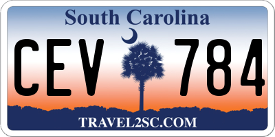 SC license plate CEV784