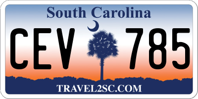 SC license plate CEV785