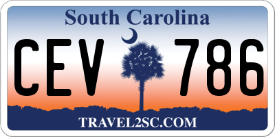 SC license plate CEV786